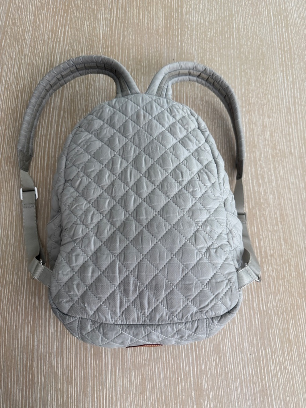 MZ WALLACE QUILTED Dove Grey Small Metro Backpack Silver Accents - Picture 6 of 16